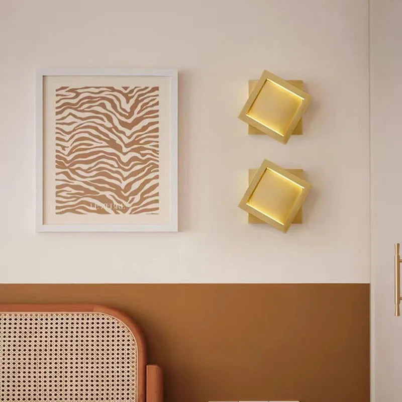 Black brass wall light in a living room
