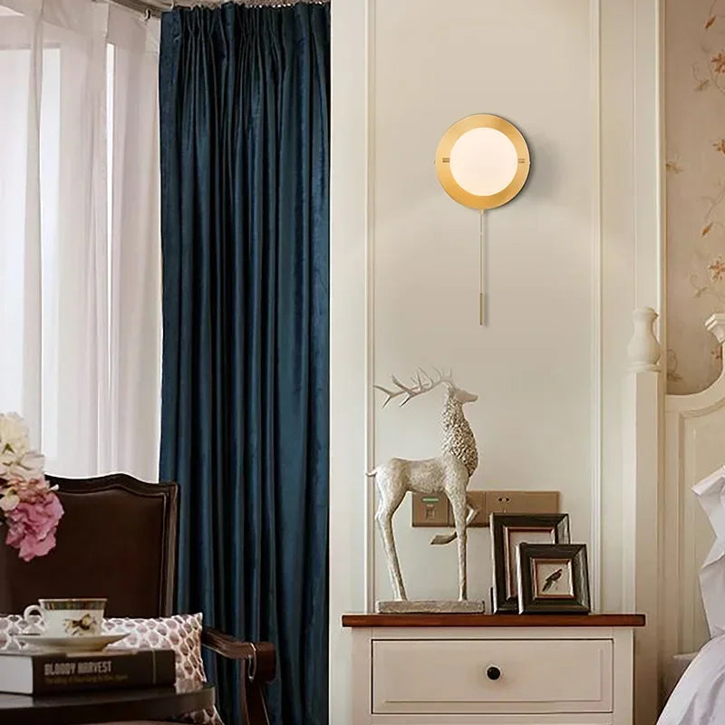 Gold glass globe postmodern wall light