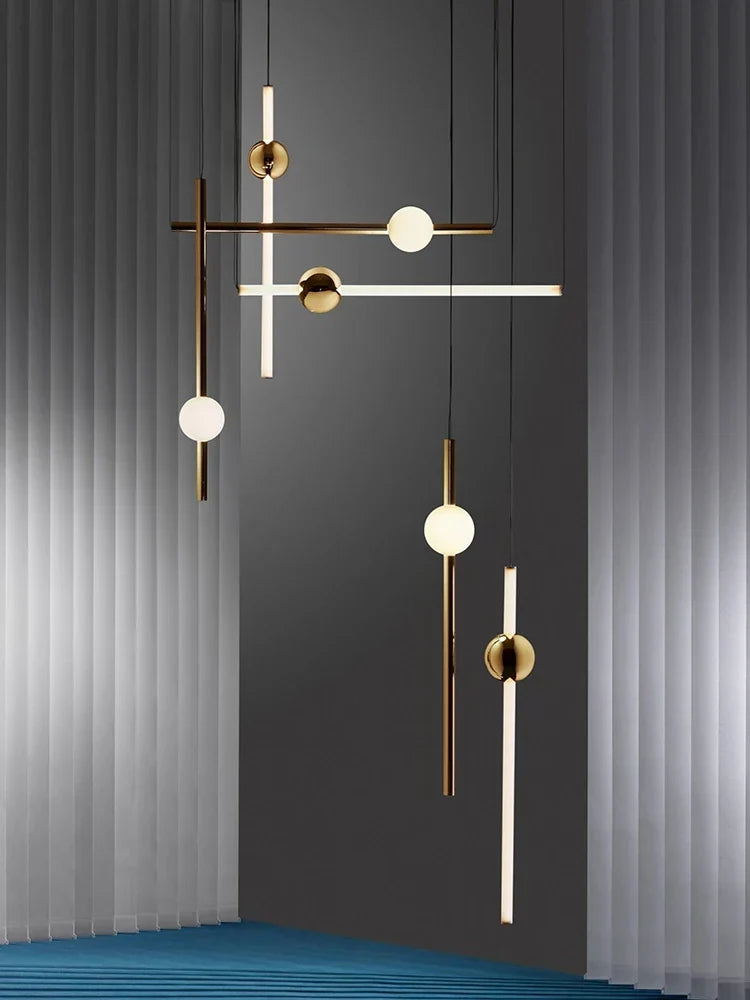 Vertical gold LED pendant