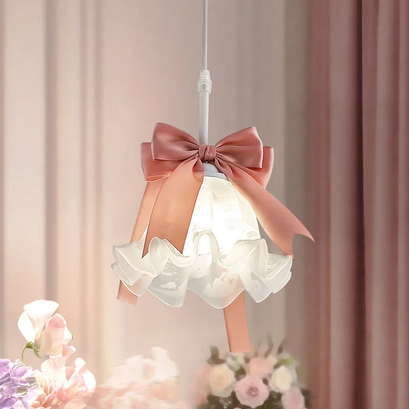 Kids pink glass pendant