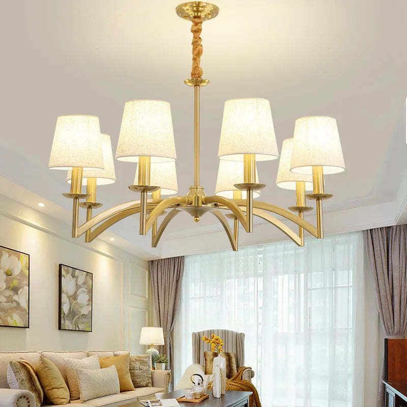 Fabric shade chandelier