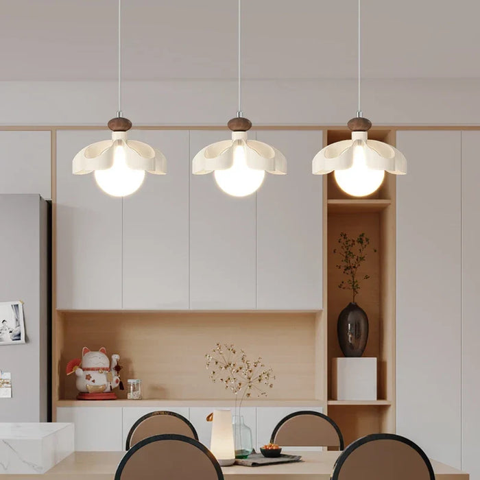 Wood fabric pendant