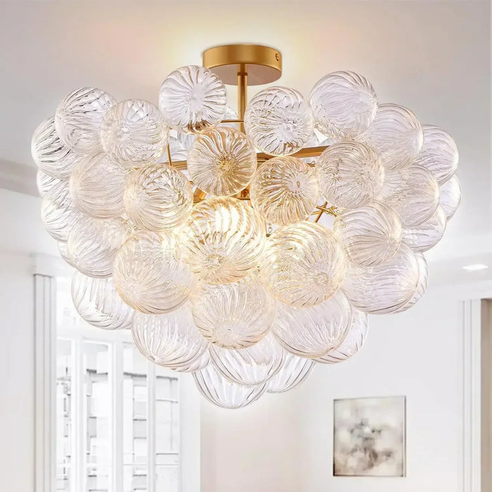 Modern gold glass chandelier