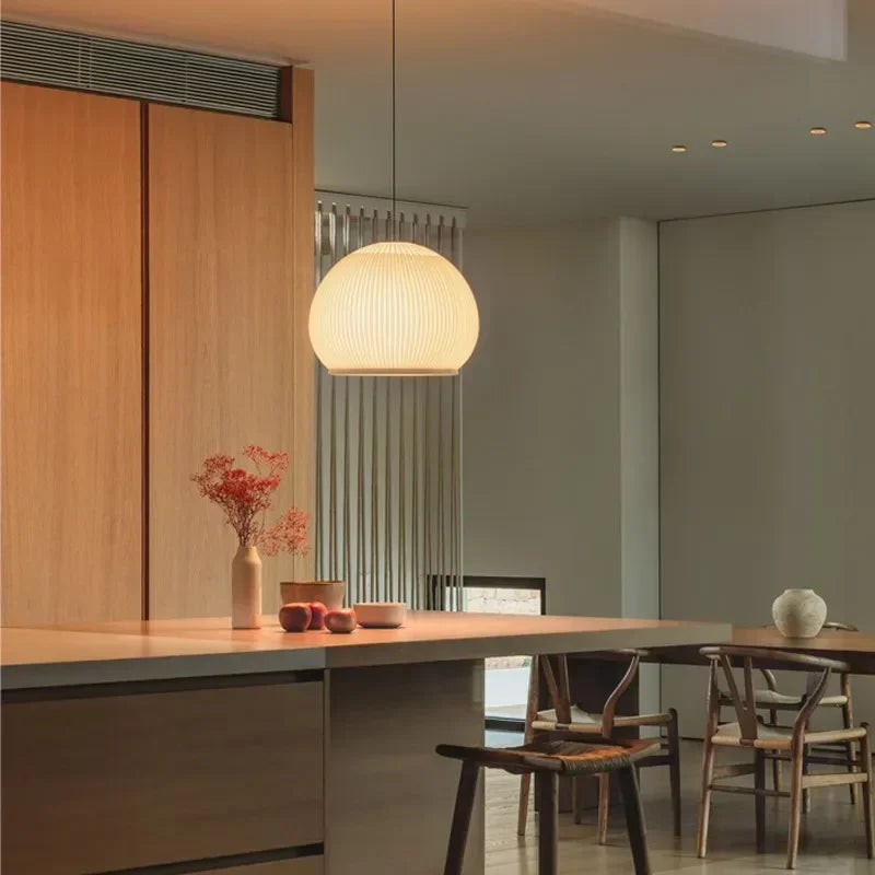 Fabric pendant in a living room