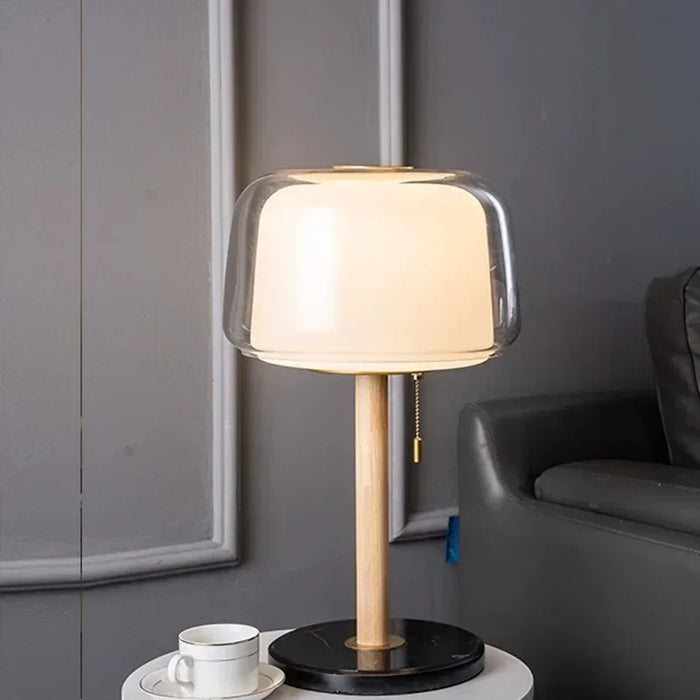 Glass bedside lamp
