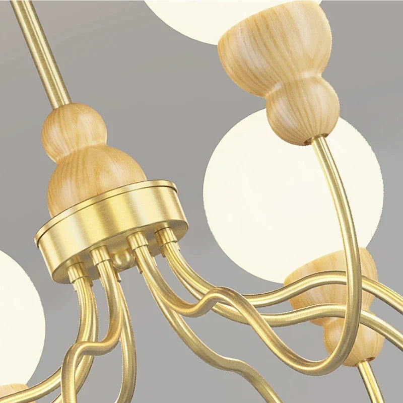 Wood & Glass Chandelier, view 5