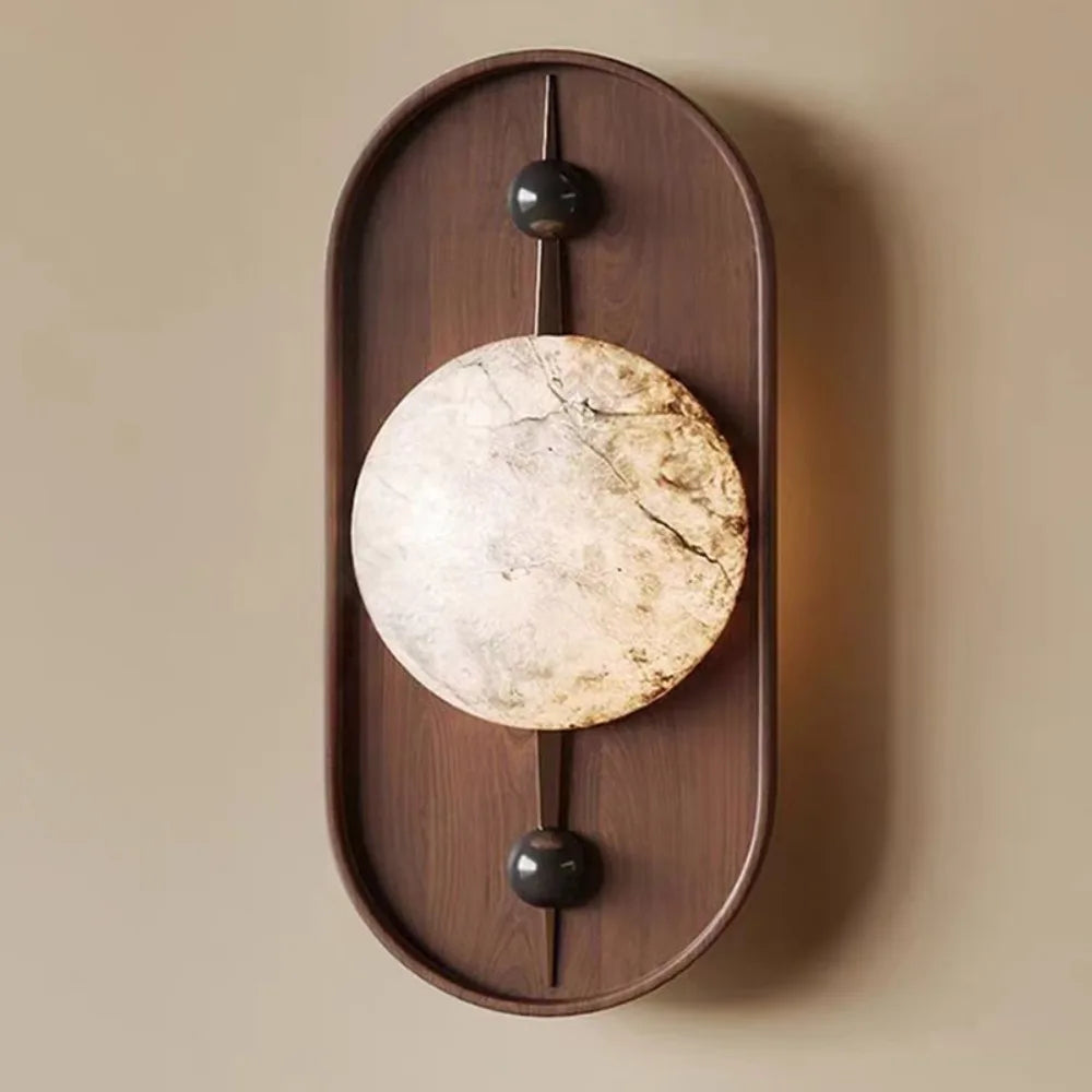 Retro marble LED wall light