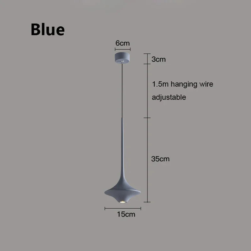 Modern Pendant, Black, Blue or White, view 8