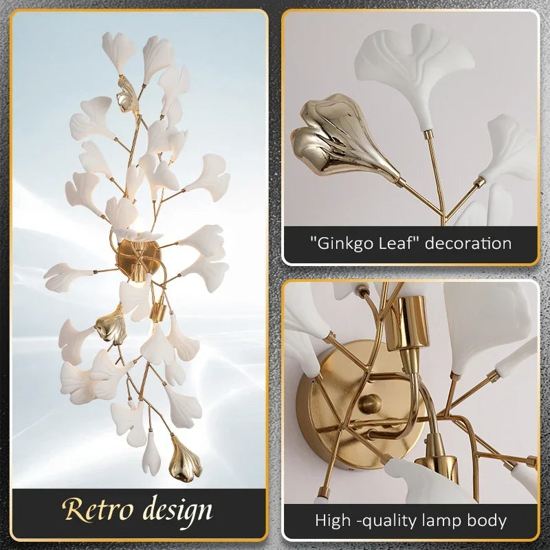 Ginkgo Ceramic Sconce, view 4
