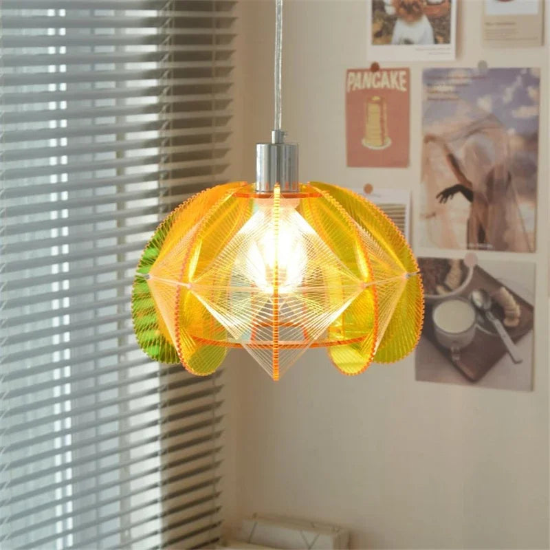 Acrylic pendant in a bedroom