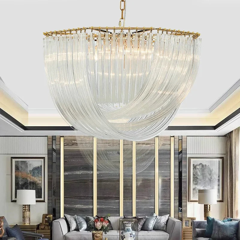 Gold glass chandelier