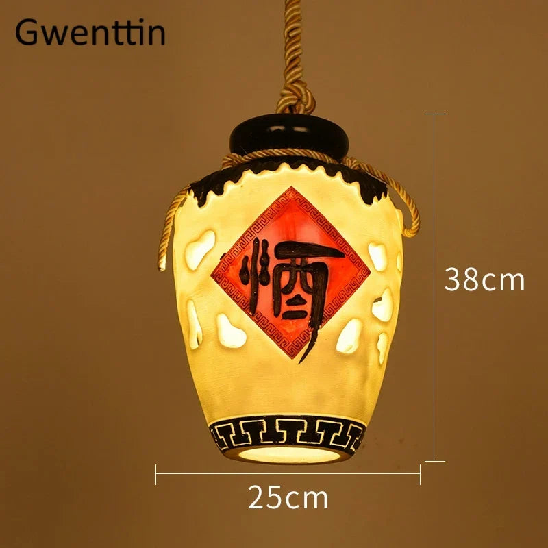 Chinese Wine Jar Pendant, view 7