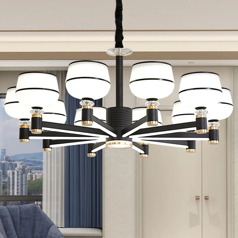 Black multi-head chandelier