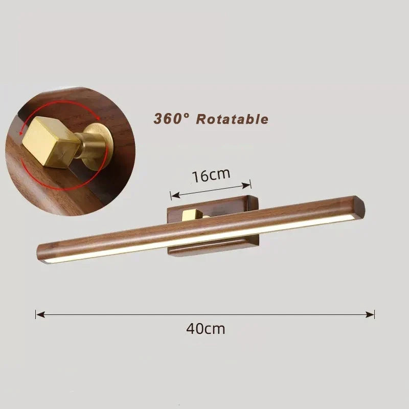 Walnut Mirror LED Light, view 8