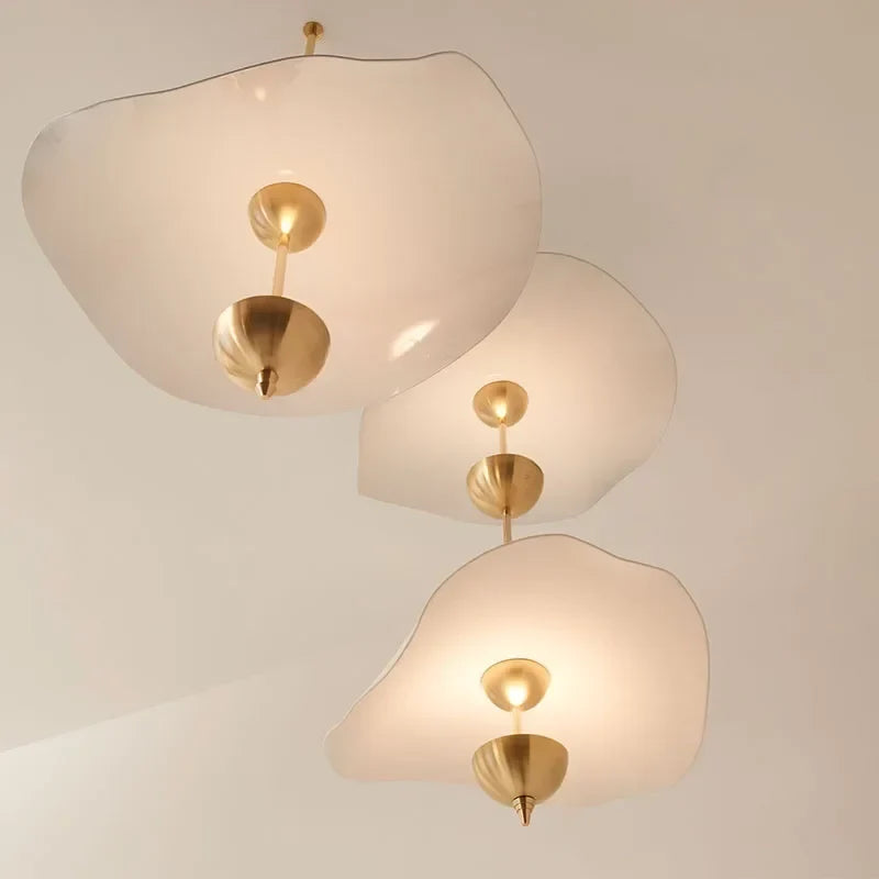 Tiered LED pendant in a lobby