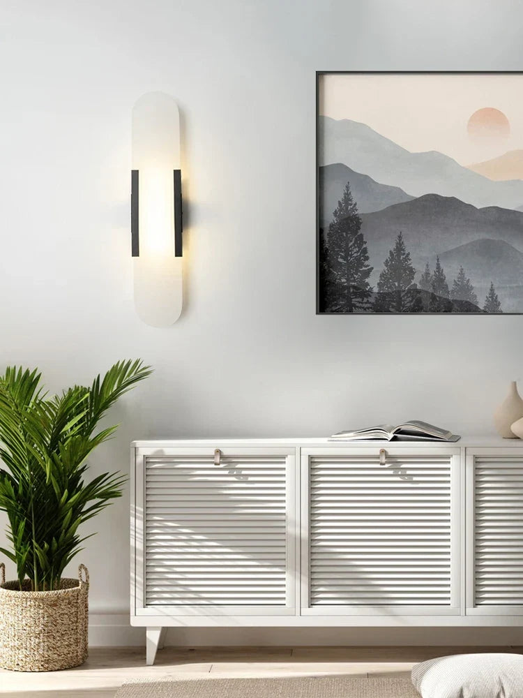 Gold marble sconce