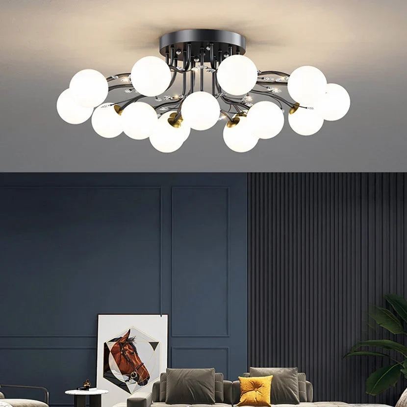 Glass ball chandelier