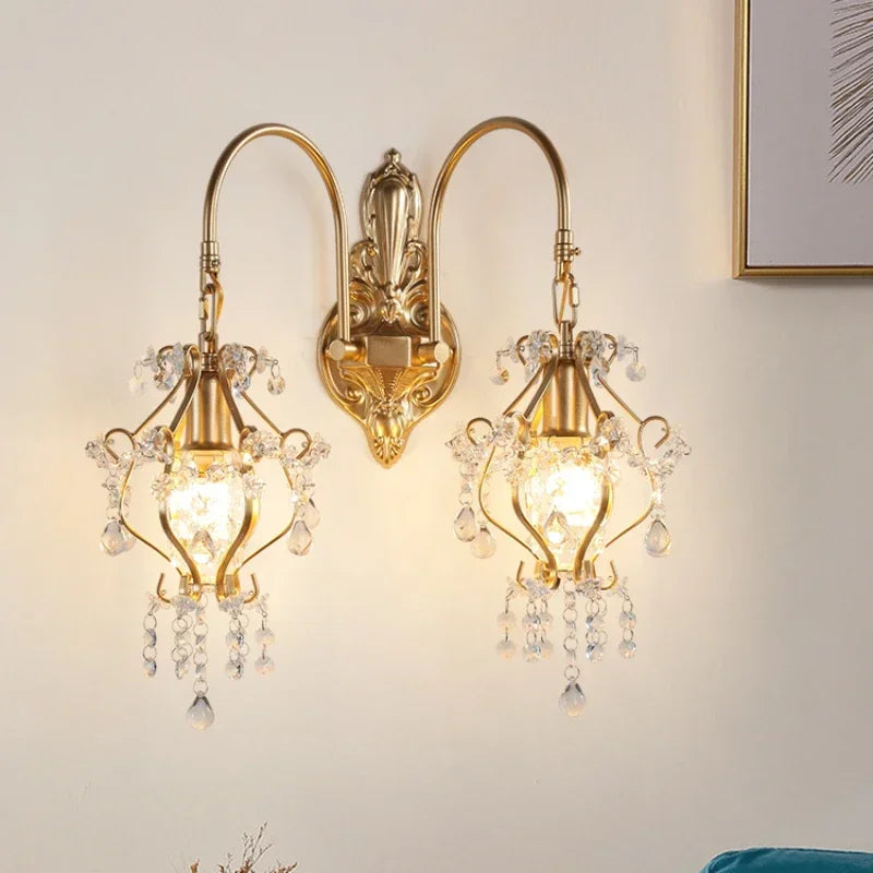 Retro crystal wall light