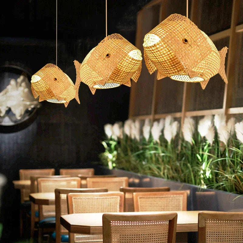 Bamboo Fish Pendant, view 3