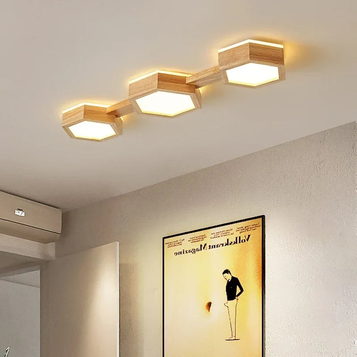 Modern wood ceiling light