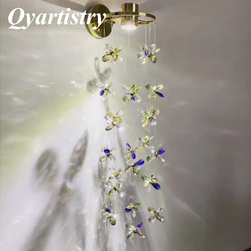 Stainless steel crystal wall light