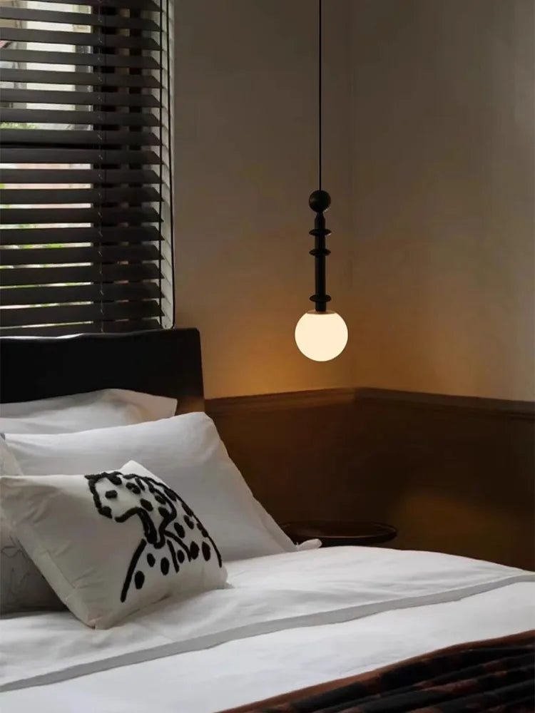 Rattan wall light in a hallway
