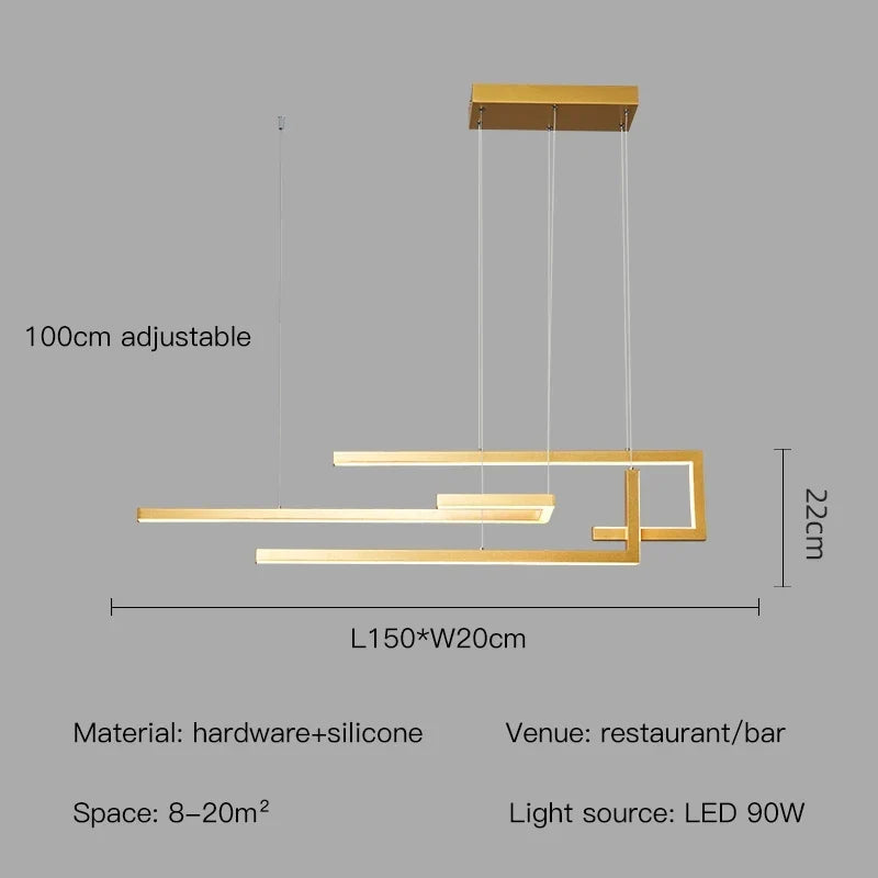 Rectangular Dimmable LED Pendant, view 7
