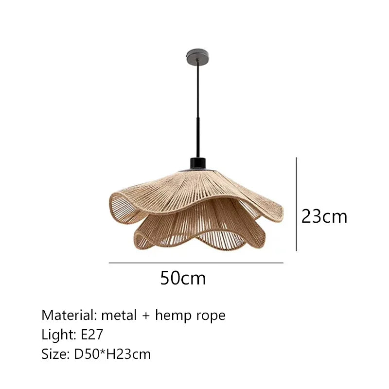 Cotton Rope Straw Pendant, view 12