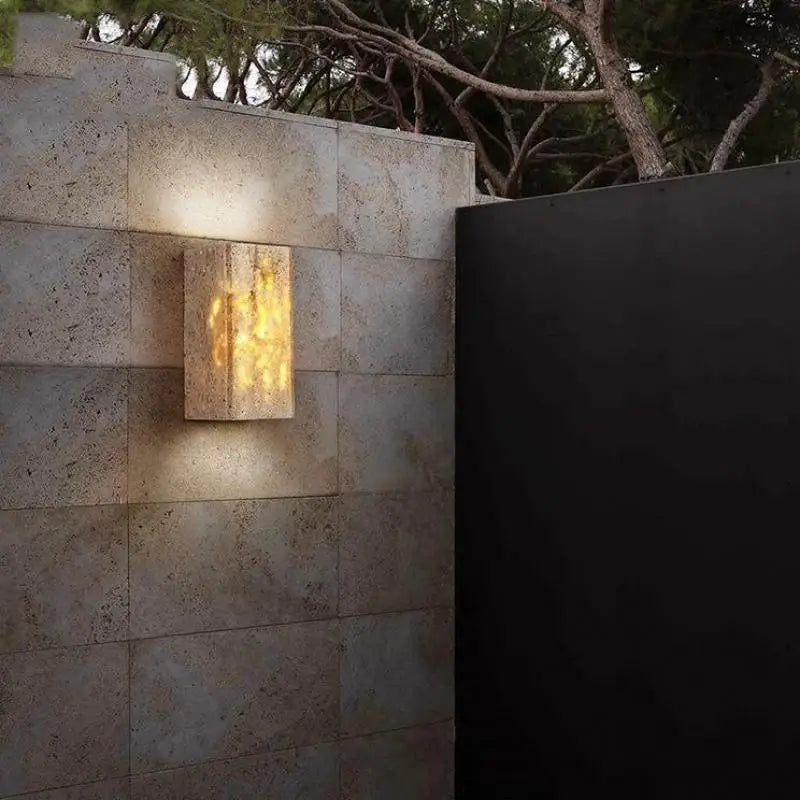 Art deco marble LED wall light