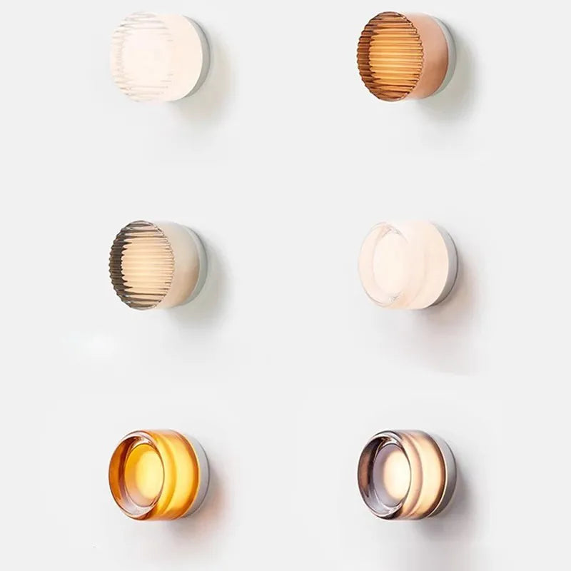 Amber LED wall light in a bedroom