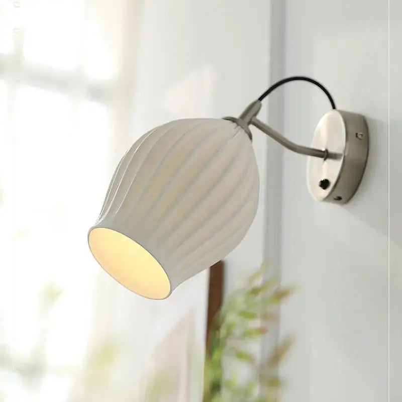 Silver ceramic sconce