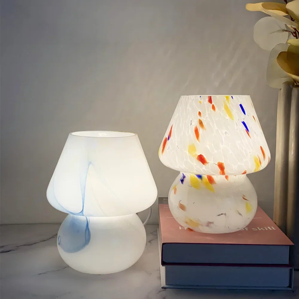 Glass mushroom lamp