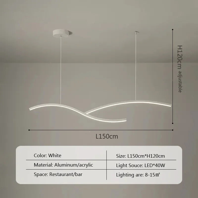 Acrylic Linear LED Pendant, view 11