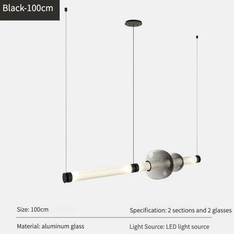 Glass Linear Chandelier, view 24