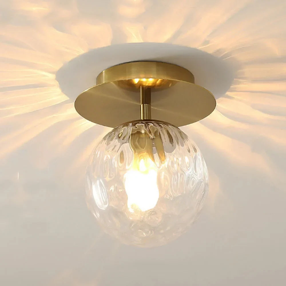 Glass stone ceiling light