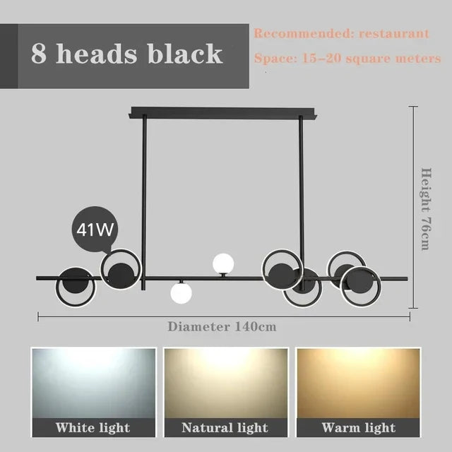 Nordic Chandelier, 6 or 8 Lights, view 5