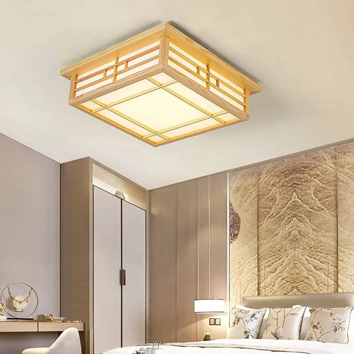 Square wood flush mount