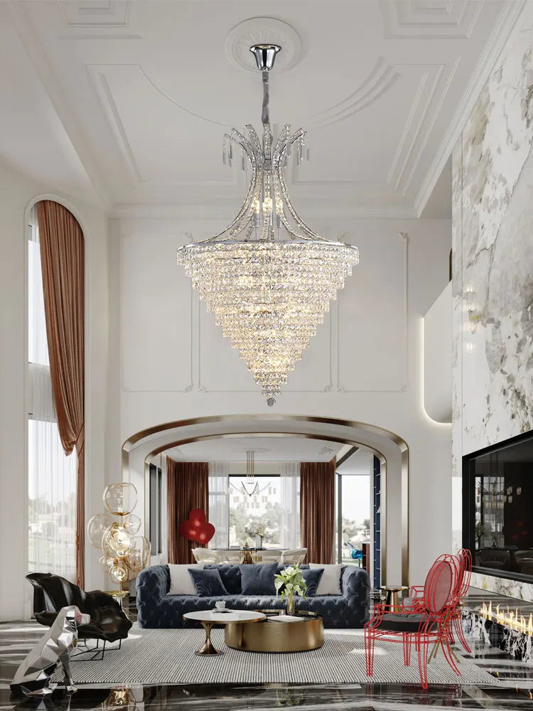 Linear crystal chandelier