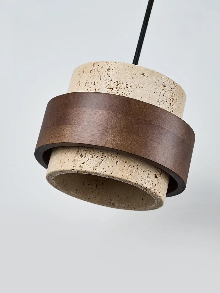 Walnut Wood Stone Retro Pendant, view 5