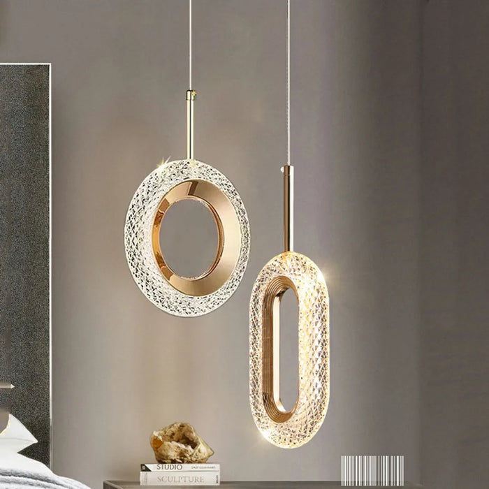 Silver LED ring pendant