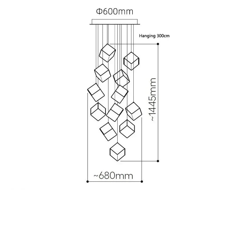 Square Crystal Pendant, view 7