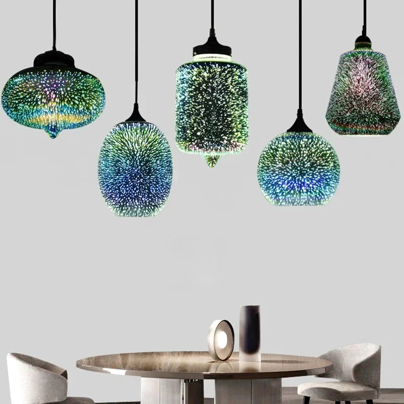 Colored glass festive pendant