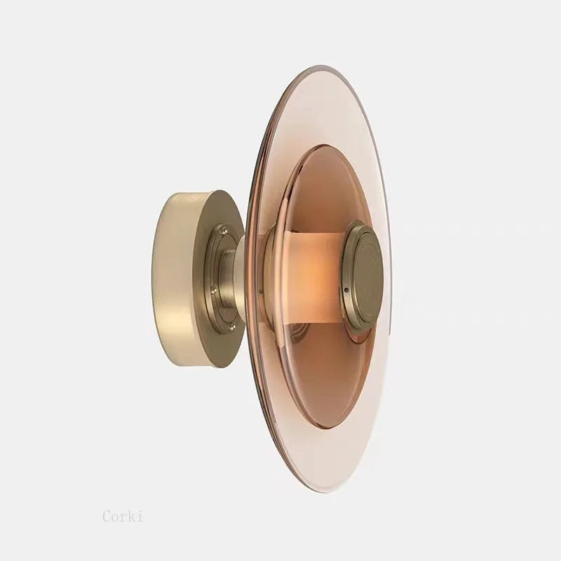 Cognac glass wall light in a hallway