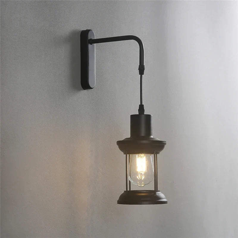 Nordic retro iron bar sconce