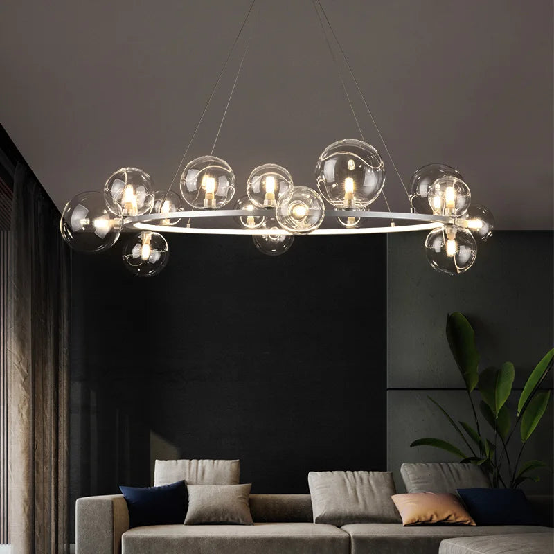 Glass ball chandelier