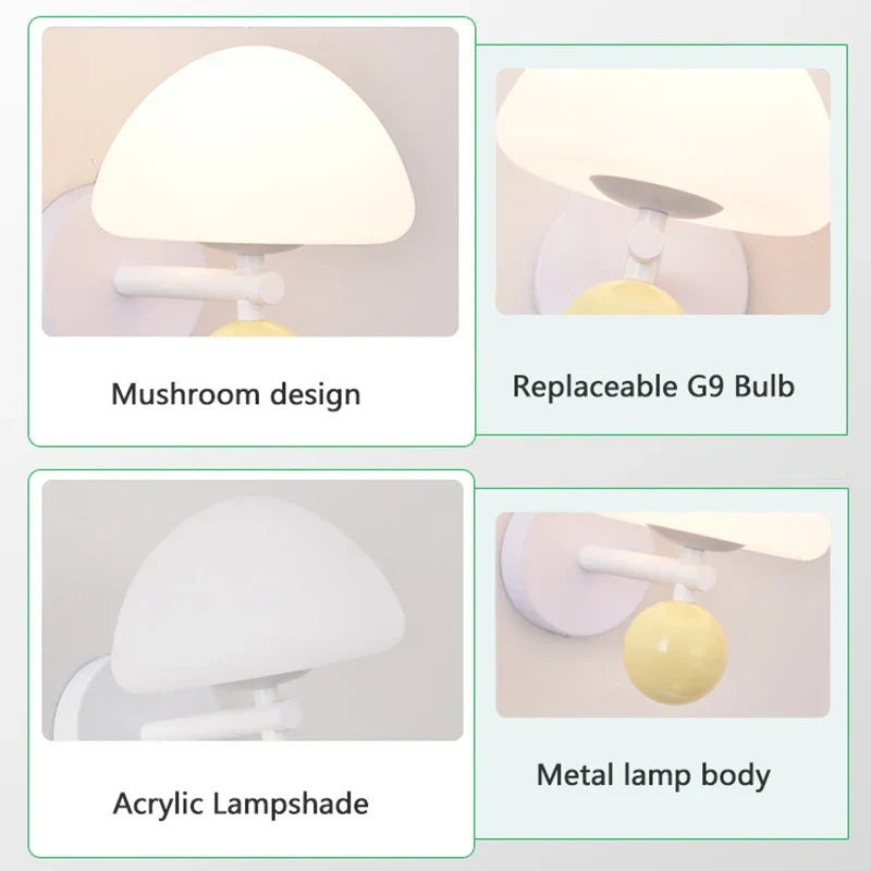 Nordic Mushroom Wall Light, view 5
