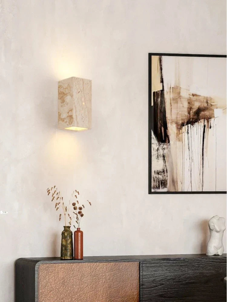 Square stone sconce