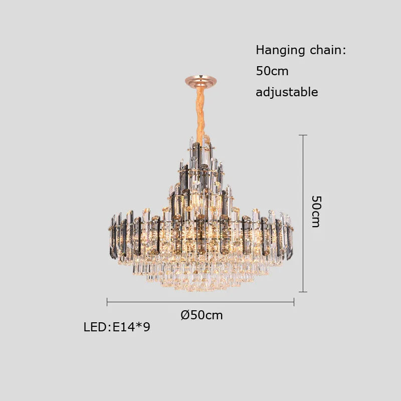 Gold Crystal Chandelier, view 9