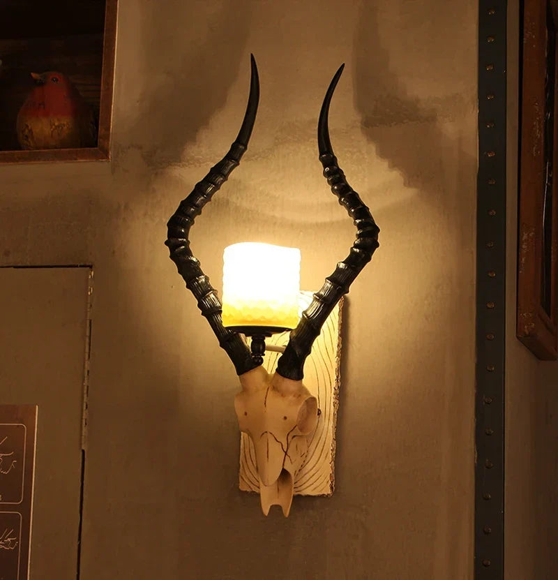 Industrial horn sconce