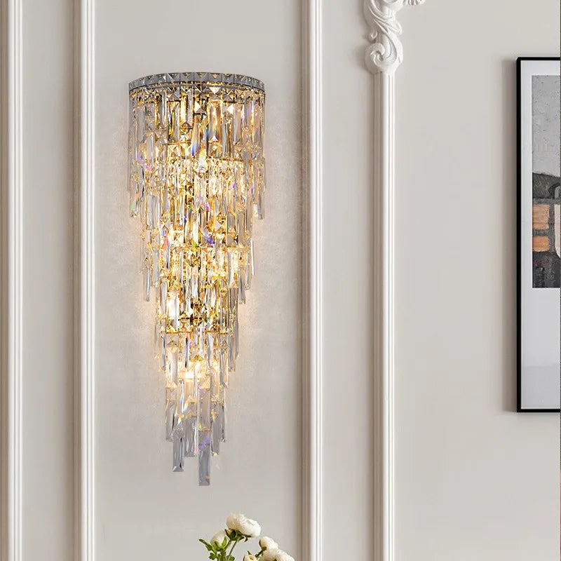Modern crystal wall light